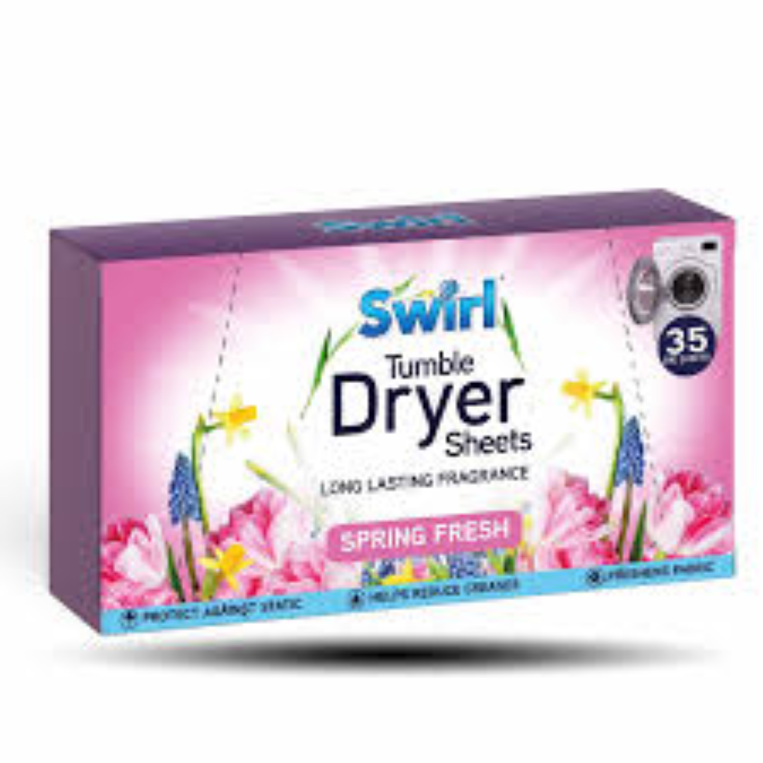 SWIRL T/DRYER SHEETS SPRING FRESH 35S